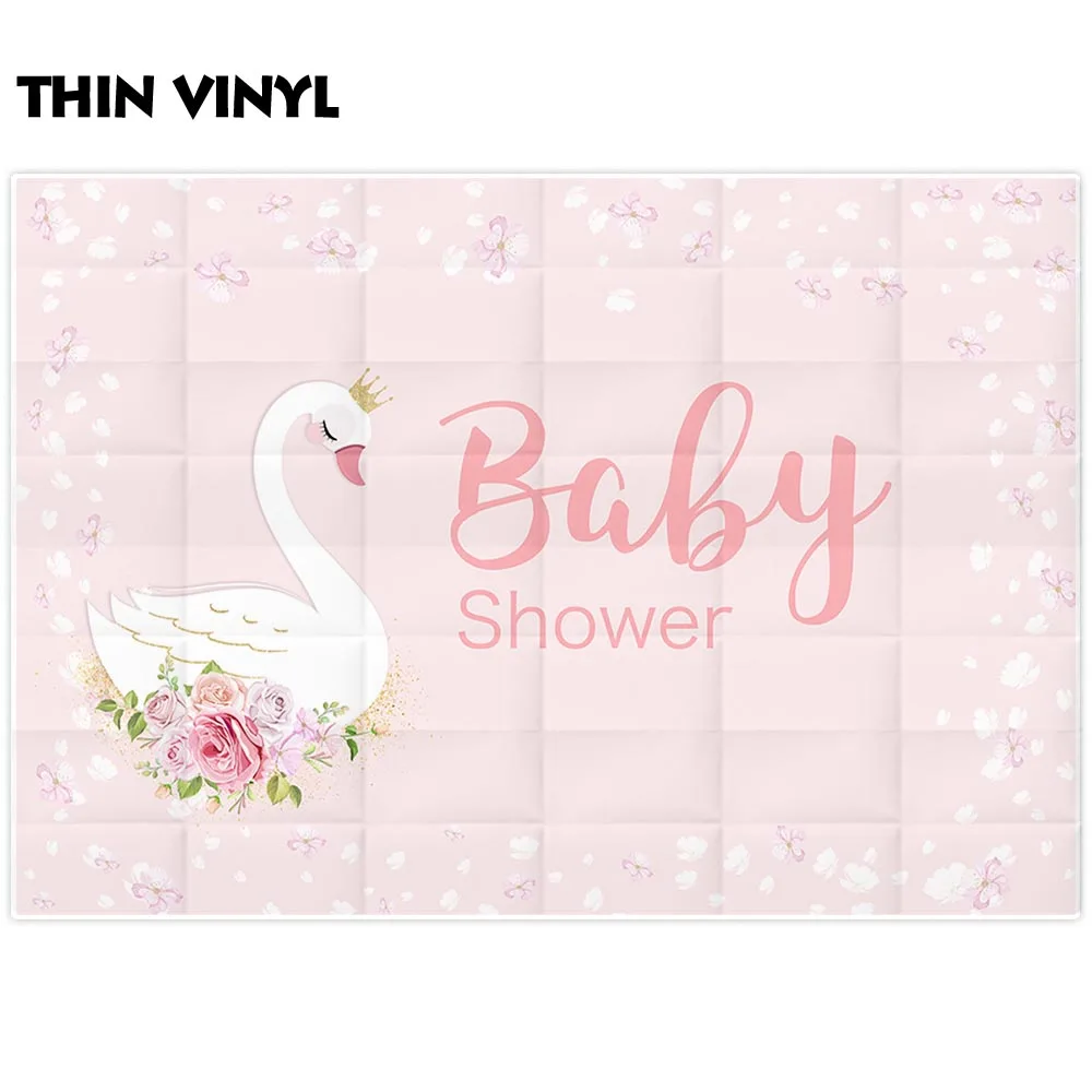 Allenjoy-fundo de festa de aniversário com tema de cisne., papel de parede fotochamada para meninas, faixa de chá de bebê.