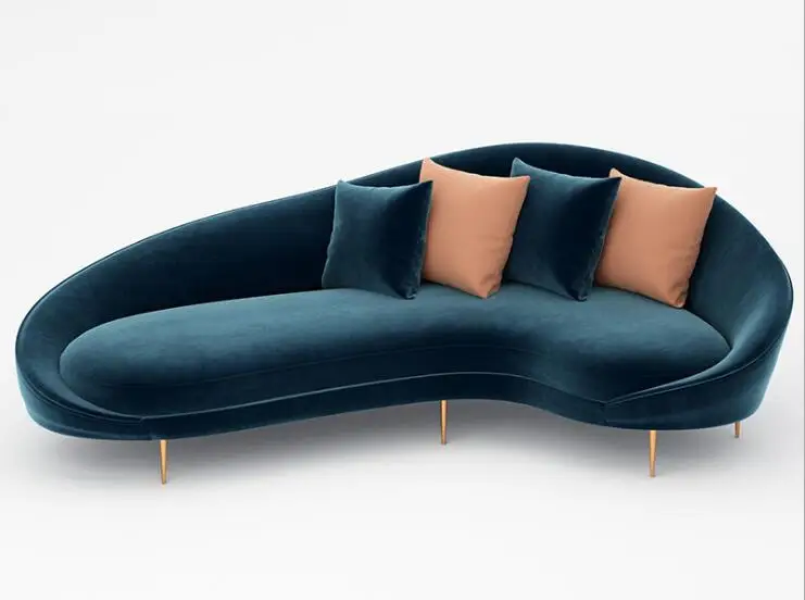 Mini sofá curvo para salão de beleza