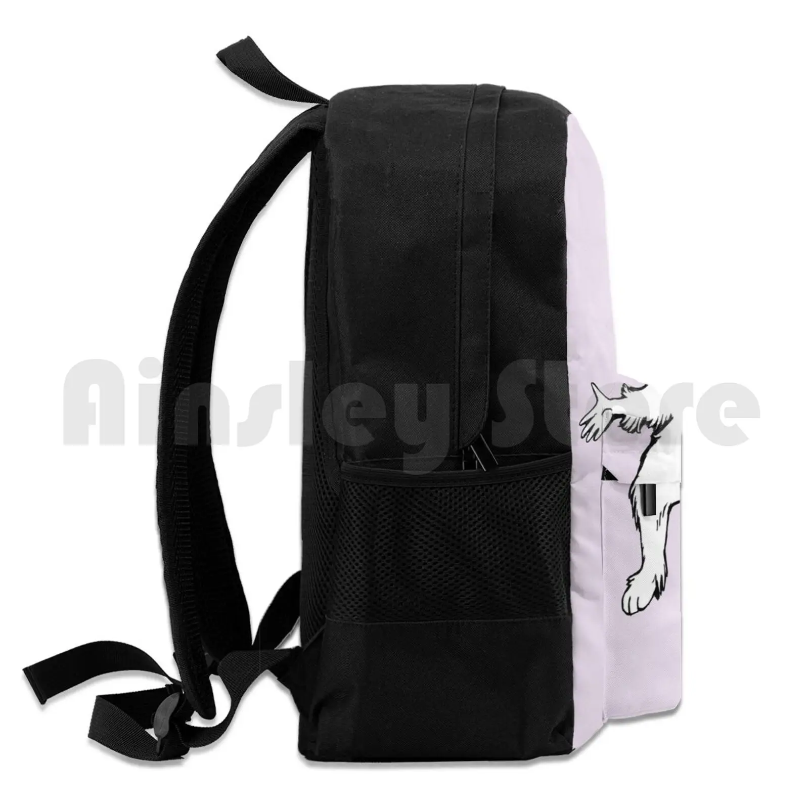 Mochila impermeável ao ar livre, gato persa guardião design, camping e viagens, branco e branco