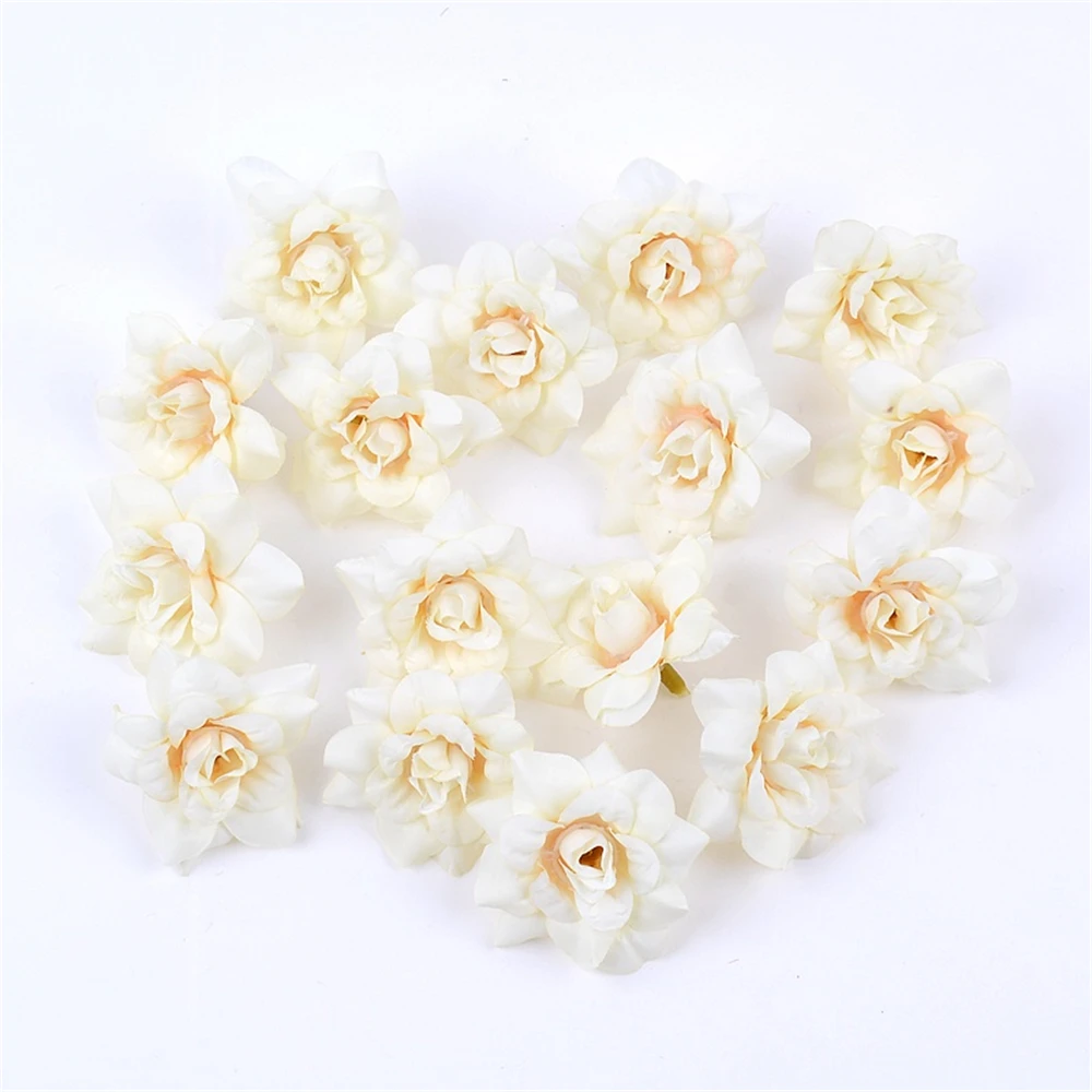 10Pcs Artificial Rose Flower Valentines Day Silk Rose Head For Wedding Decorations DIY Garland Scrapbooking Craft Flowers Decor
