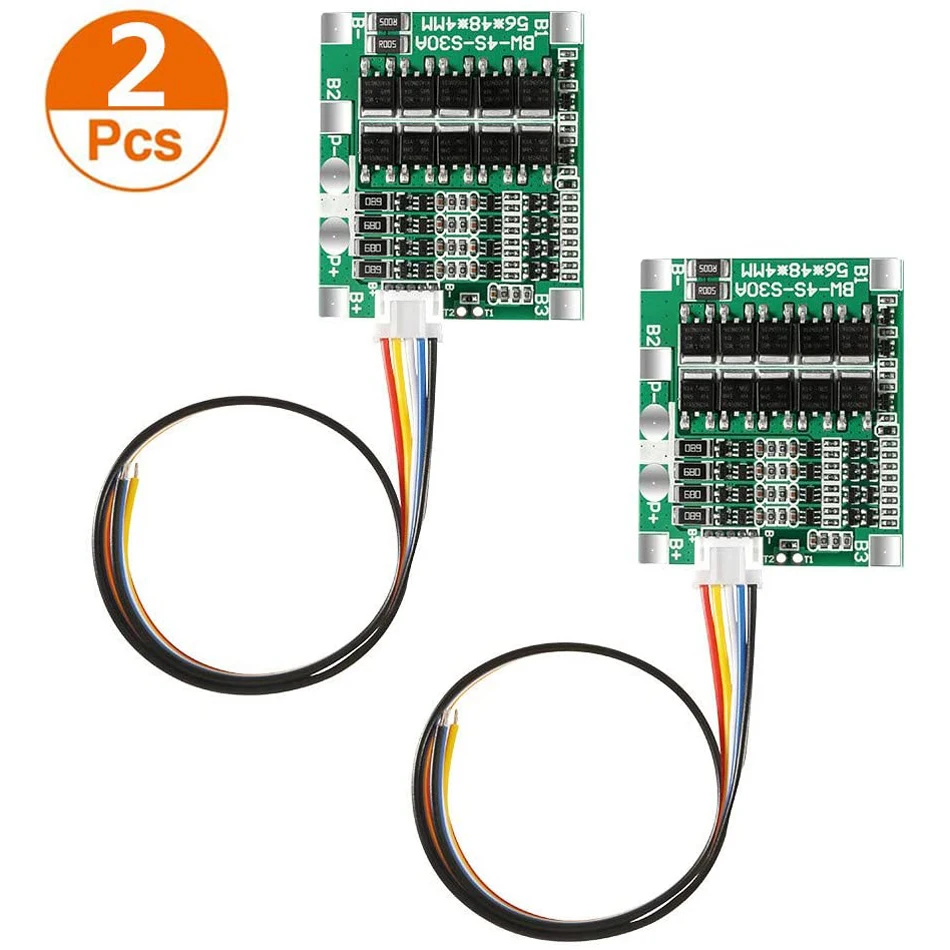 2pcs 4S 30A 14.8V Li-ion Lithium 18650 Battery BMS Packs PCB Protection Board Balance Integrated Circuits