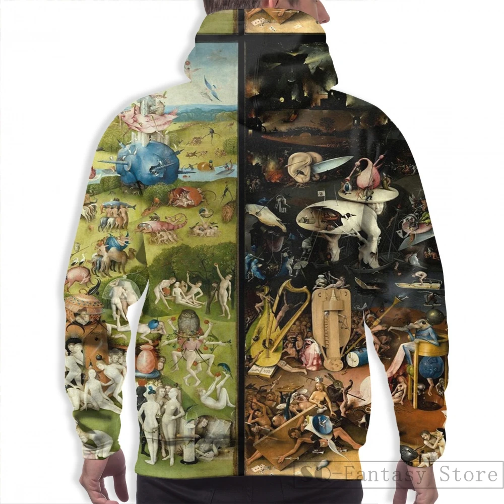 Mens Hoodies Sweatshirt for women funny The Garden of Earthly Delights (1) - Hieronymus Bosch print Casual hoodie Streatwear