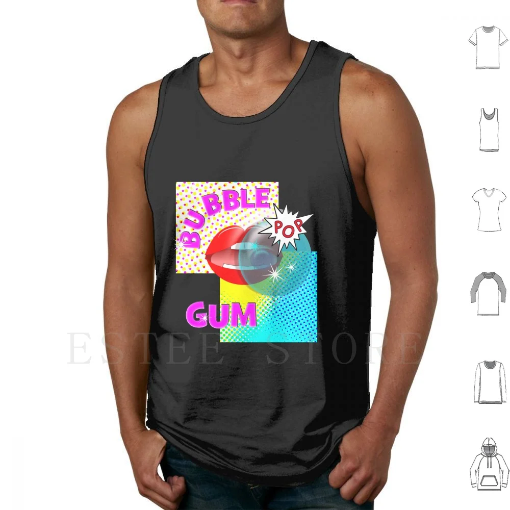 Retro Pop-Art chicle cómic Popping diseño camisetas sin mangas chaleco Retro Pop Art Funky Cool Popping colorido chicle