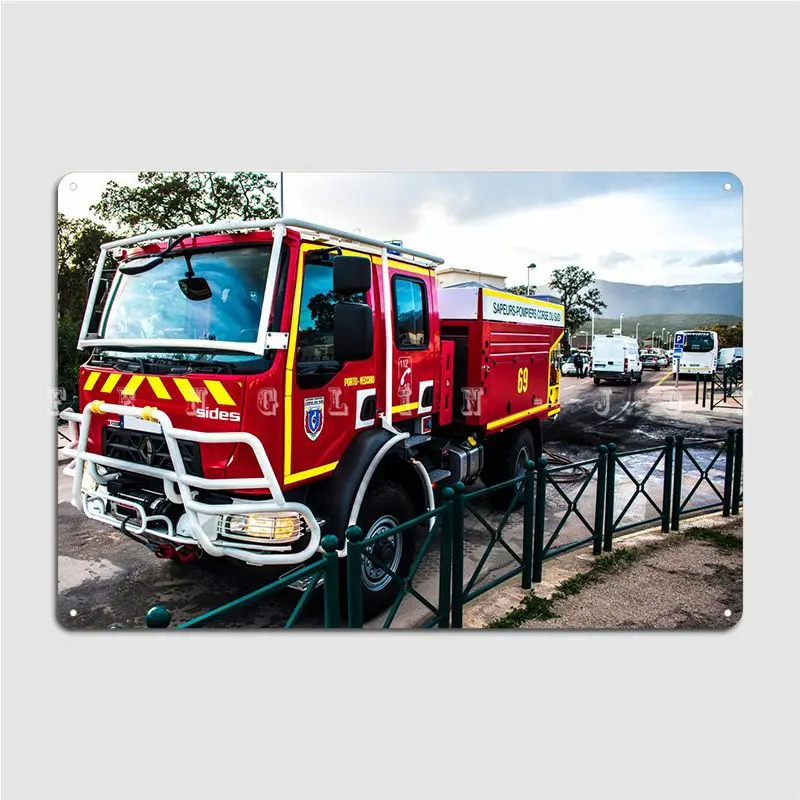 Firefighter Truck Ccf Metal Plaque Poster Decoration Club Home Plaques Wall Tin Sign Posters