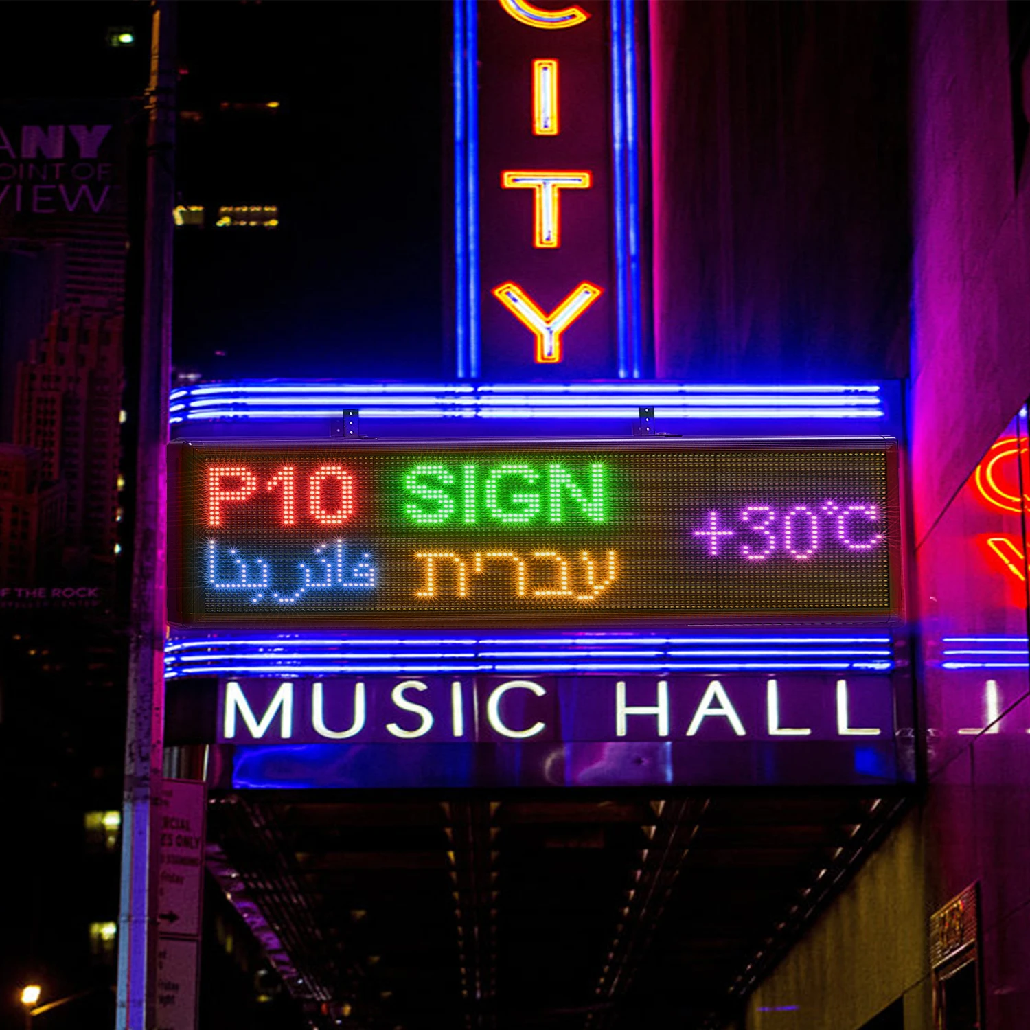 P10 Outdoor Led Display Programmable Scrolling Message 200*40CM  WiFi RGB Full Color Led Advertising Sign Waterproof  Leadleds