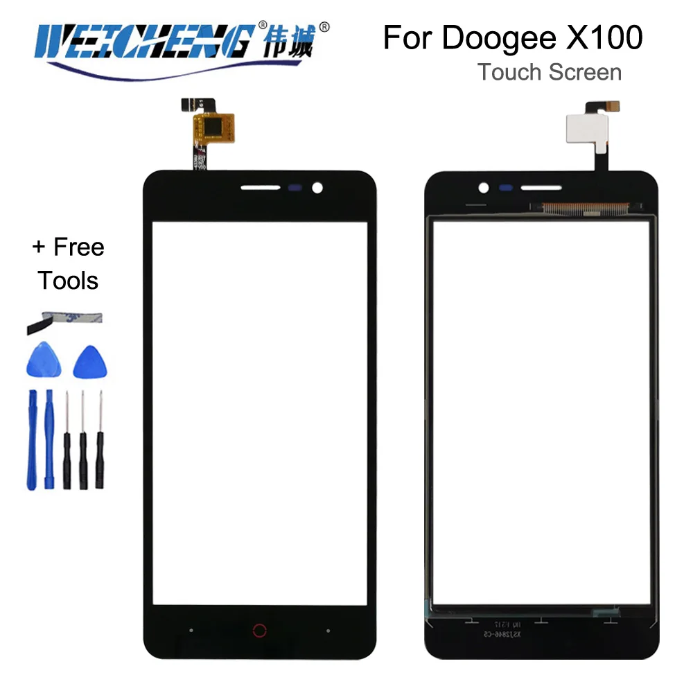 5.1 inch For Doogee X100  Front Glass Touch screen Mobile Phone For Doogee X100   Touch Digitizer Panel TP+Tape Repl