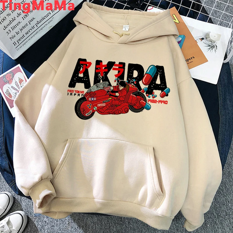 2022 Japanese Anime Akira Hoodies Men Kawaii Cartoon Winter Warm K.Otomo Tokyo Graphic Streetwear Unisex Tops Sweatshirts Male