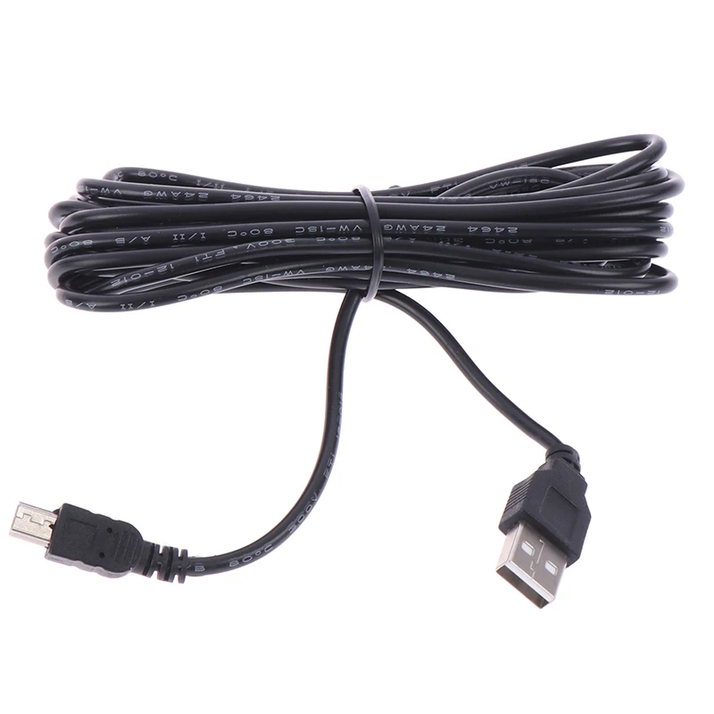 3.5M USB Type-A to Mini 5Pin direct plug charging cable, suitable for GPS navigator