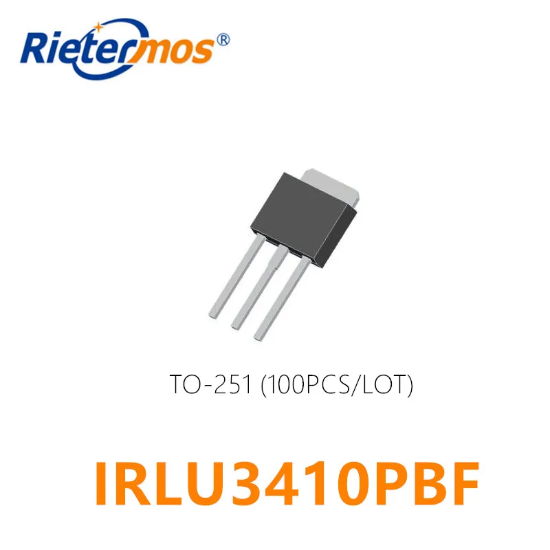 100 Pcs IRLU3410PBF IRLU3410 LU3410 TO251 100V 17A N-CHANNEL Dibuat Di Cina