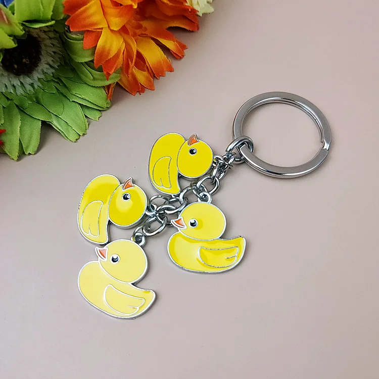 Original Key Ring Keychain Fashion All-Match Yellow Duck Bird Fresh Young String Cute Lovely Gift Special Characteristic K0048