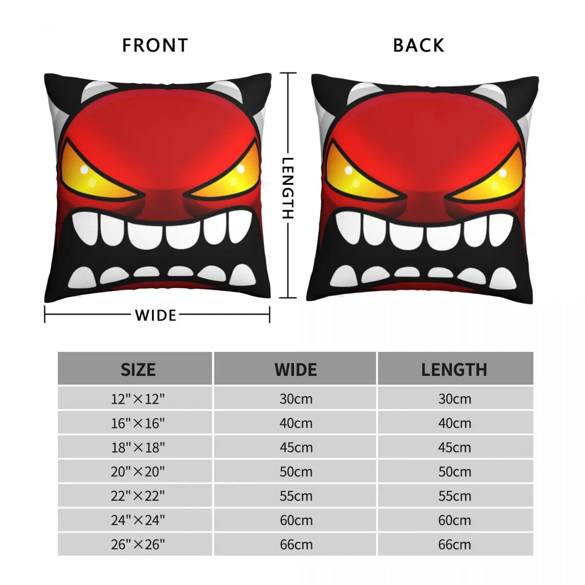 Geometry Dash Extreme Demon Pillowcase Polyester Linen Velvet Creative Zip Decor Pillow Case Sofa Seater Cushion Cover 18