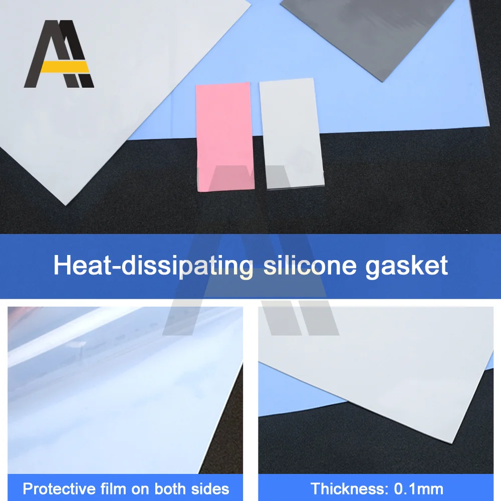 Almohadilla térmica de silicona GPU para CPU, almohadilla conductora de refrigeración de 200mm x 200mm, espesor de 0,5/1/1, 5/2/2, 5/3/4mm, disipador térmico de conductividad térmica