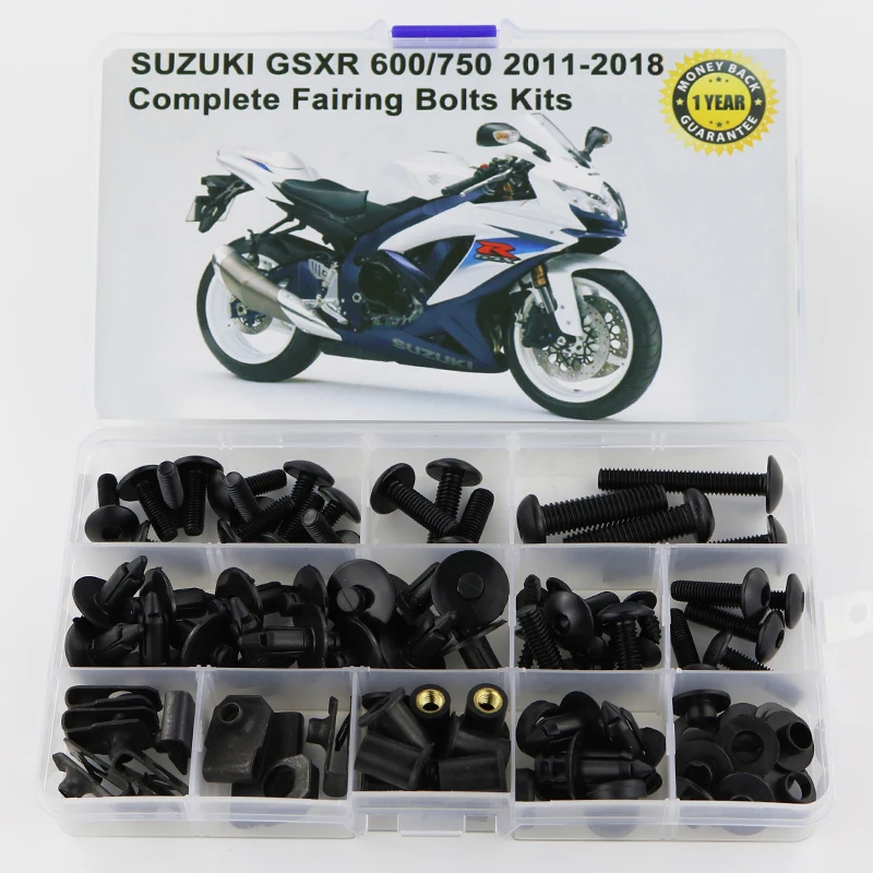 Fit For Suzuki GSXR600 GSXR 750 GSX-R600 GSX-R750 2011-2018 Motorcycle Complete Full Fairing Bolts Kit Steel