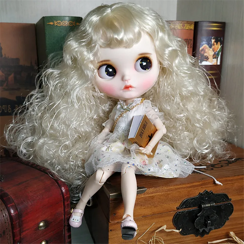 1/6 icy BJD white skin joint body new matte face with eyebrows Lip gloss SD customized gift toy