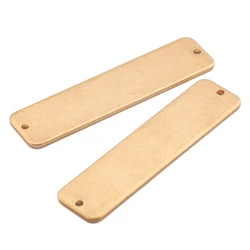 10pcs Raw Brass Rectangle Stamping Blank Hanging Tags Connectors Charms Pendant Disc For Diy Jewelry Findings Bracelet Making