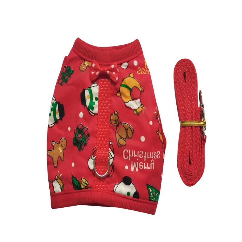 فيريت حزام وطوق للكلب أرنب عيد الميلاد سترة الحيوانات الصغيرة في الهواء الطلق المشي لطيف الملابس ل شينشيلا