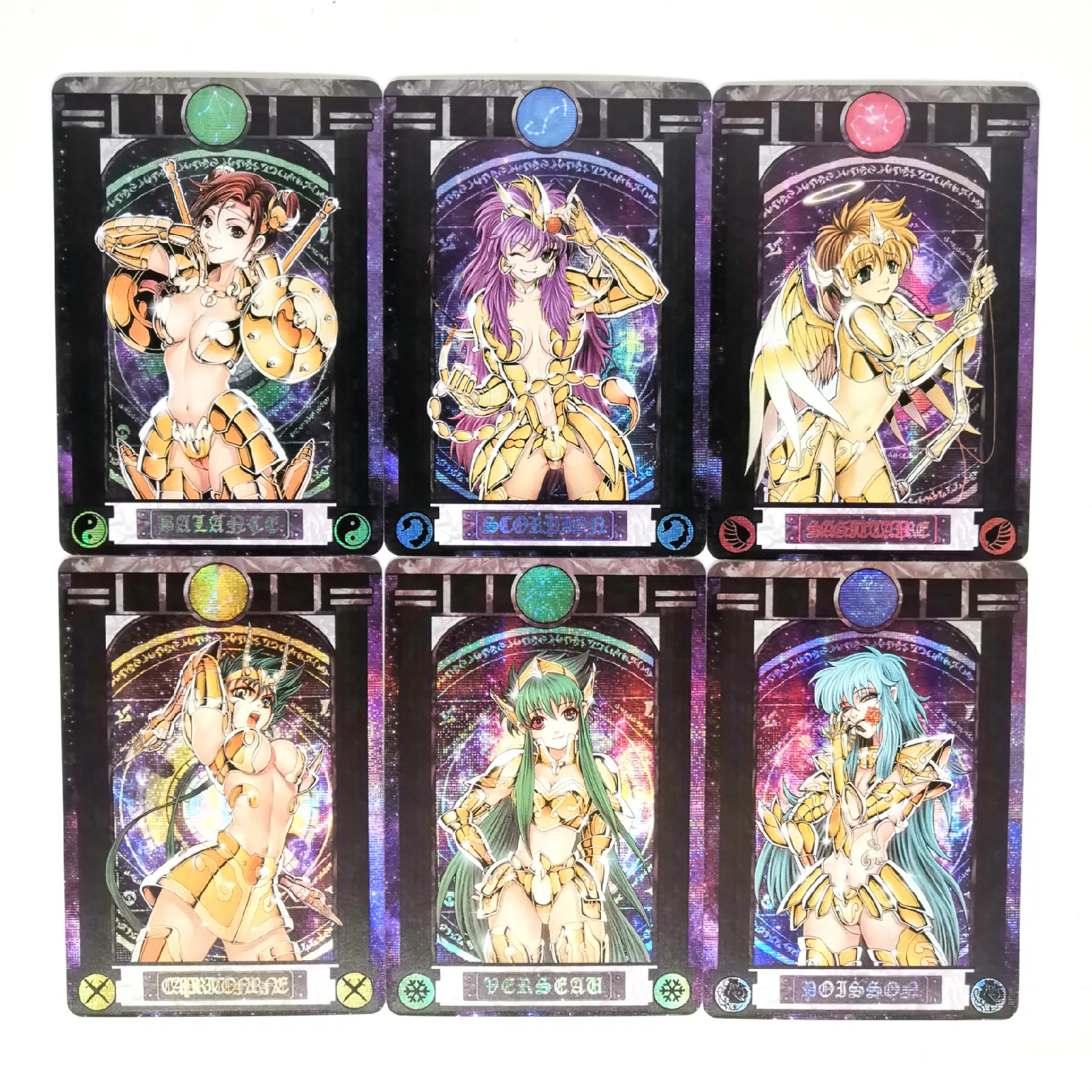 12pcs/set Saint Seiya Girl Edition Twelve Gold Saints Toys Hobbies Hobby Collectibles Game Collection Anime Cards