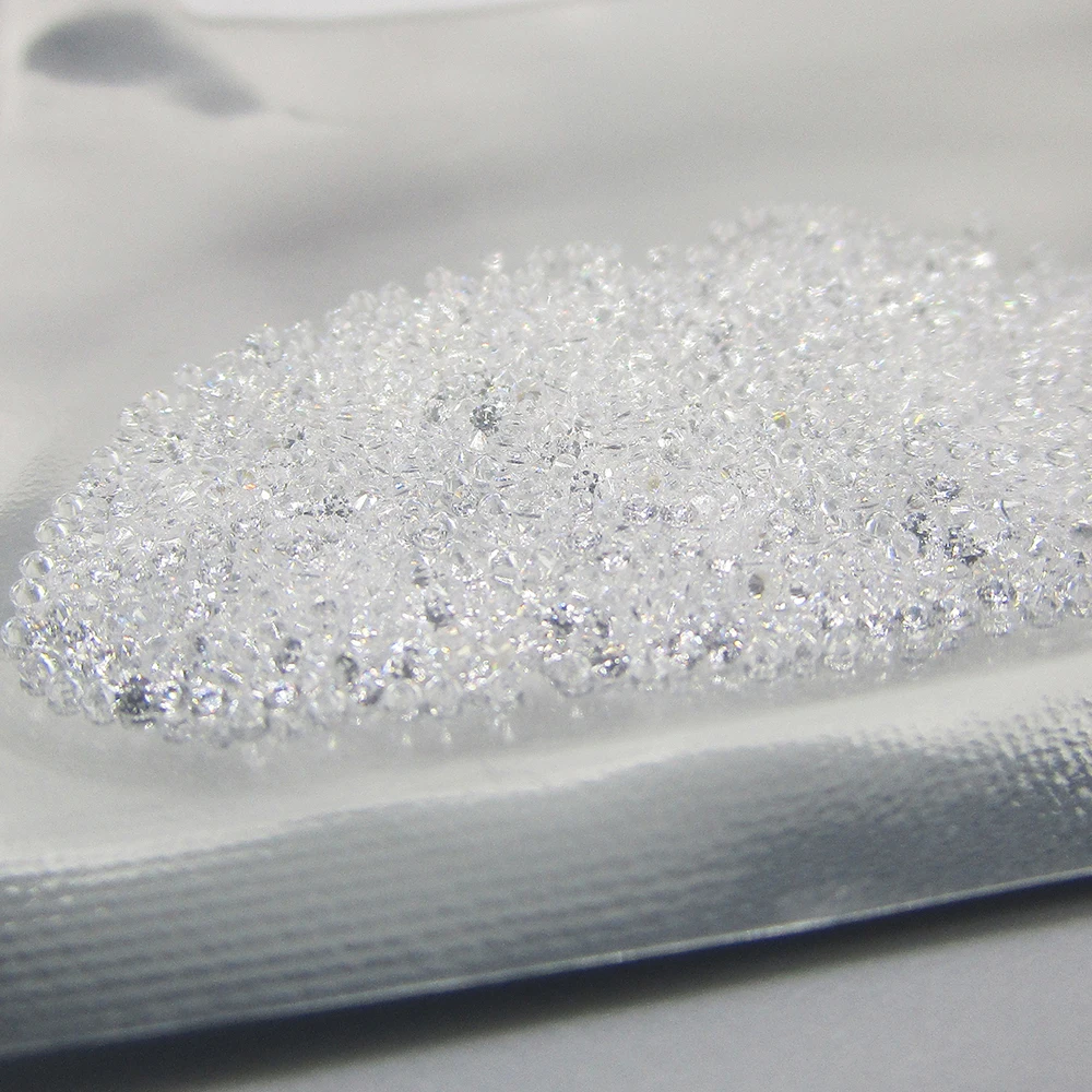 50pcs Wholesale AAA 0.8mm to 2mm White Loose Cubic Zirconia 1mm 1.5mm Bead Stones Round Cut Zircon