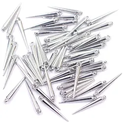 50Pcs Pendants Silver Tone Cone Acrylic Spike Tear Rivet Punk Studs and Spikes Earring Jewelry DIY Making Findings Charms 4x34mm