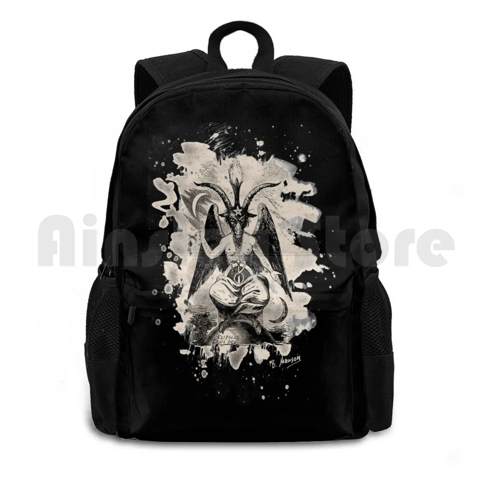 Baphomet-Bleached ( Creme White ) Outdoor Hiking Backpack Waterproof Camping Travel Baphomet Pansexual Teufel Devil Lucifer