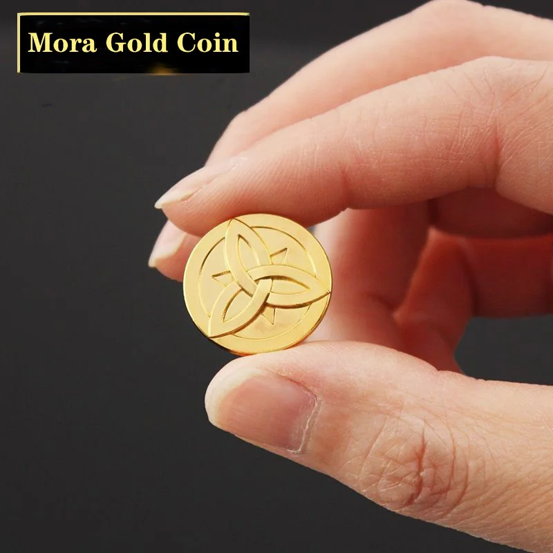 Genshin Impact Mora Coin  Art Collection Gifts Physical Commenmorative Morax Halloween Anime Cosplay Prop Accessories