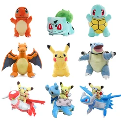 Pokemon peluş oyuncak Pikachu dolması Eevee Charmander Squirtle Charizard Blastoise Bulbasaur Anime figürü bebek bebek noel hediyesi