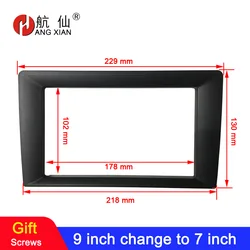 Universele Fascia 9/10 Inch Frame Veranderen Om 7 Inch 2 Din Auto Radio Fascia Frame Auto Dvd Dash Kit Installatie frame Trim Bezel