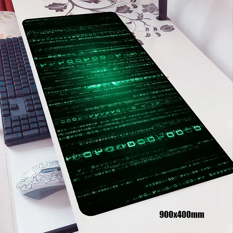 3D Matrix Binary Code Mouse Pad Anime Gaming Accessories Varmilo Keyboard Desk Mat Gabinete Gamer Carpet Genshin Impact Mousepad