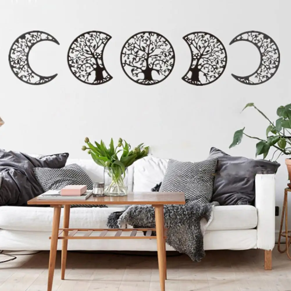 

Boho Wall Decor Wall Hanging Tree of Life Moon Cycle Change Wooden Wall Sticker 10.6 Inches Nordic Bedroom Wall Hangings Decor