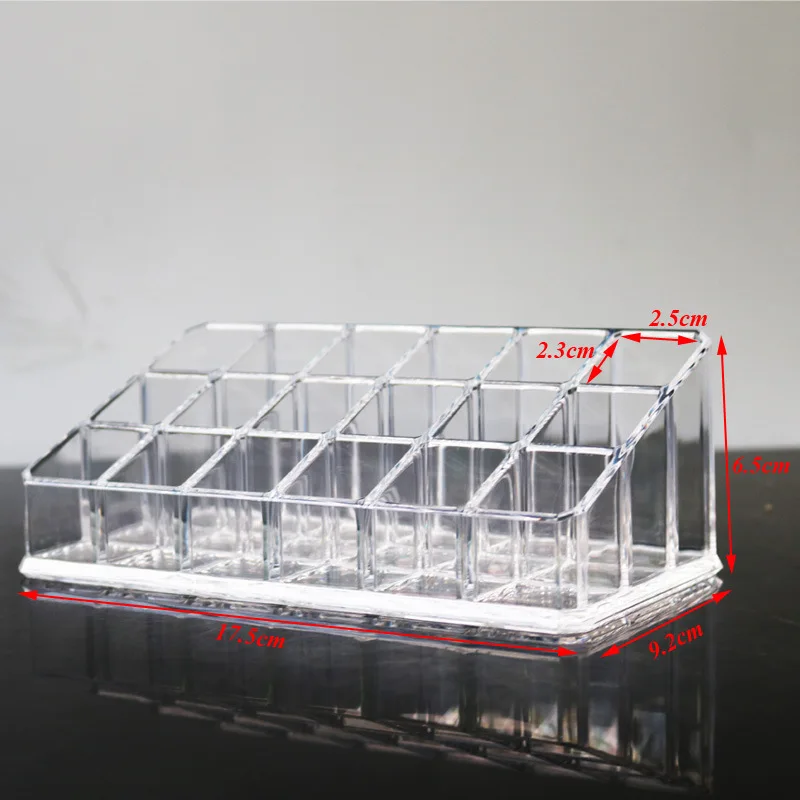 18 Slots Lipstick Organizer And Storage Box Acrylic Clear Makeup Organizer Transparent Lip Gross Storage Box