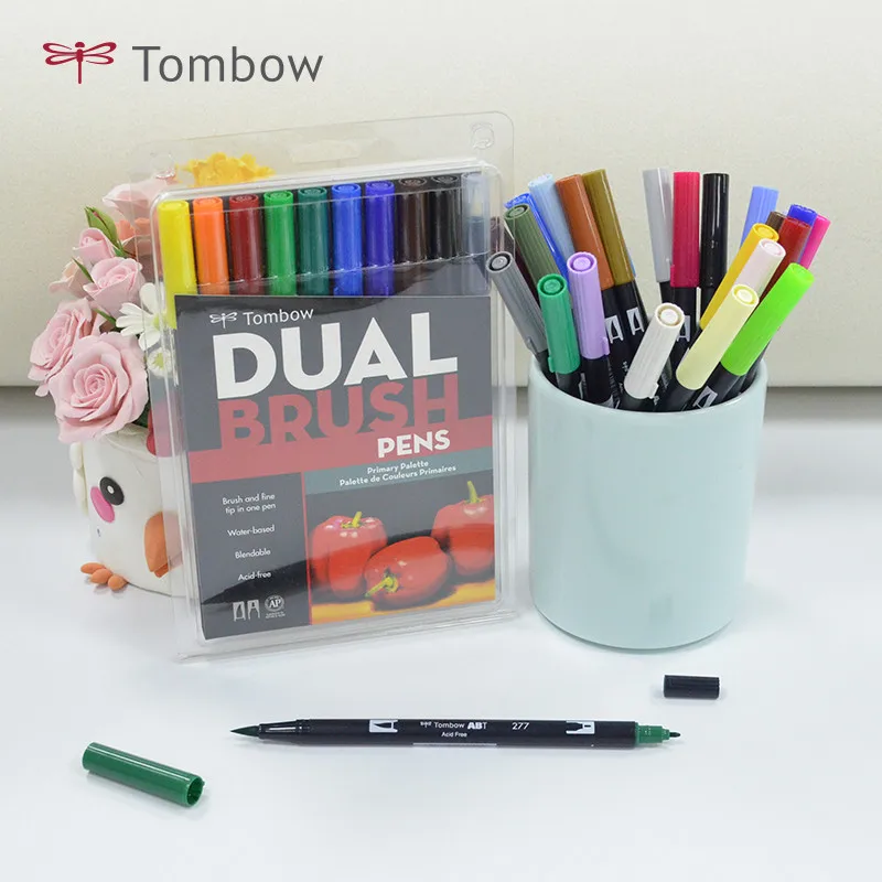 

Japan TOMBOW ABT Soft Brush Watercolor Pen Dual Brush Calligraphy Pens Suit Double Head Markers Drawing Painting Art Supplies