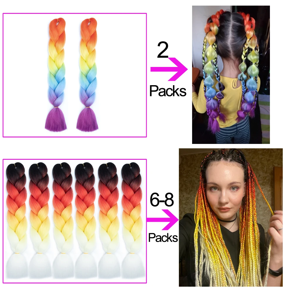 Saisity Synthetic High Temperature Jumbo Braids Bundles Bulk Crochet Blonde Pink Colorful  Braiding Hair Extensions