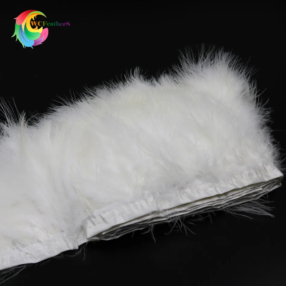 2yards/lot Weiß fluffy marabou Trim Höhe 6-8 zoll federn Band für Kleidung Nähen Hochzeit kleid Dekoration