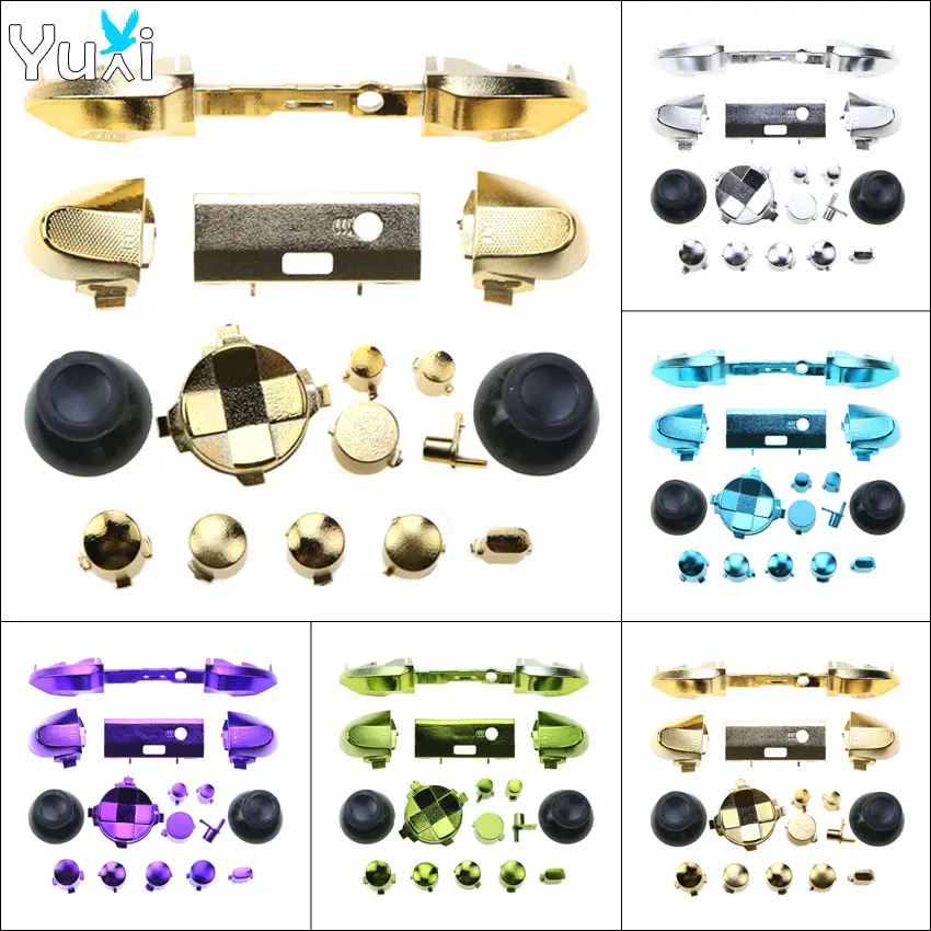 

YuXi Plastic Chrome Buttons For Xbox Series X S Controller Replacement Parts RB LB Bumper RT LT Trigger Button Dpad ABXY Key