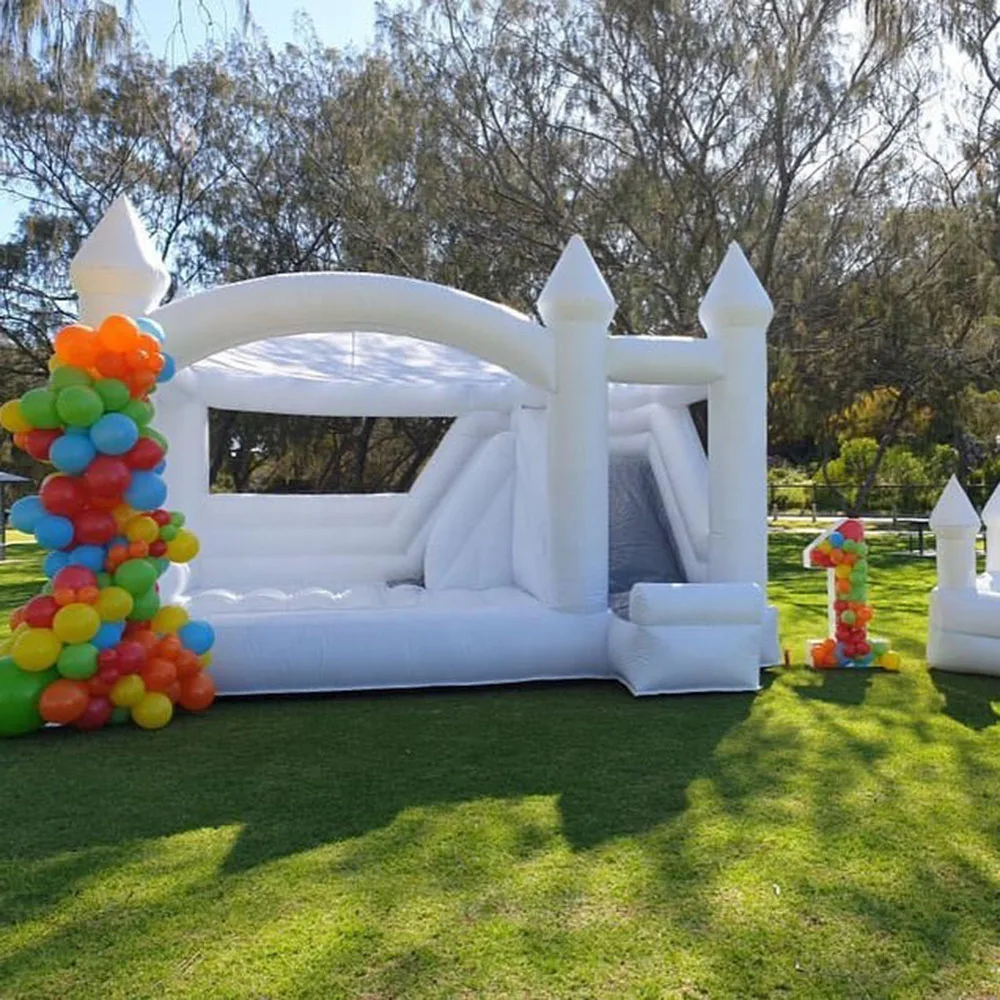 Castillo inflable de PVC para boda, casa de salto con tobogán, cama con soplador, envío gratis