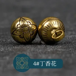 5pc/lot 8mm carved flower brass metal buttons High quality sew on shank button for shirt coats jacket buckle