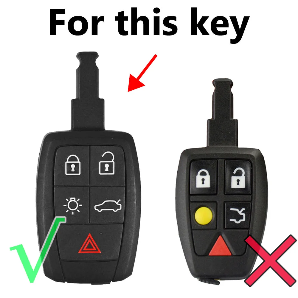 5 Buttons Silicone Key Case Fob For Volvo XC90 C70 S60 D5 V50 S40 C30 Keyless Remote Key Cover Shell Skin Holder