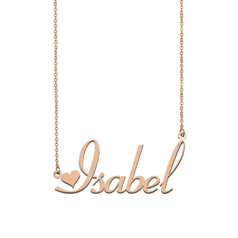 

Isabel Name Necklace , Custom Name Necklace for Women Girls Best Friends Birthday Wedding Christmas Mother Days Gift