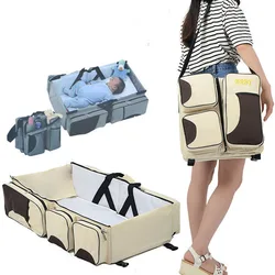 Draagbare Baby Reizen Vouwen Bed Pasgeboren Mama Tas Enkele Schouder Moeder En Baby Bag Multifunctionele Klamboe Wieg