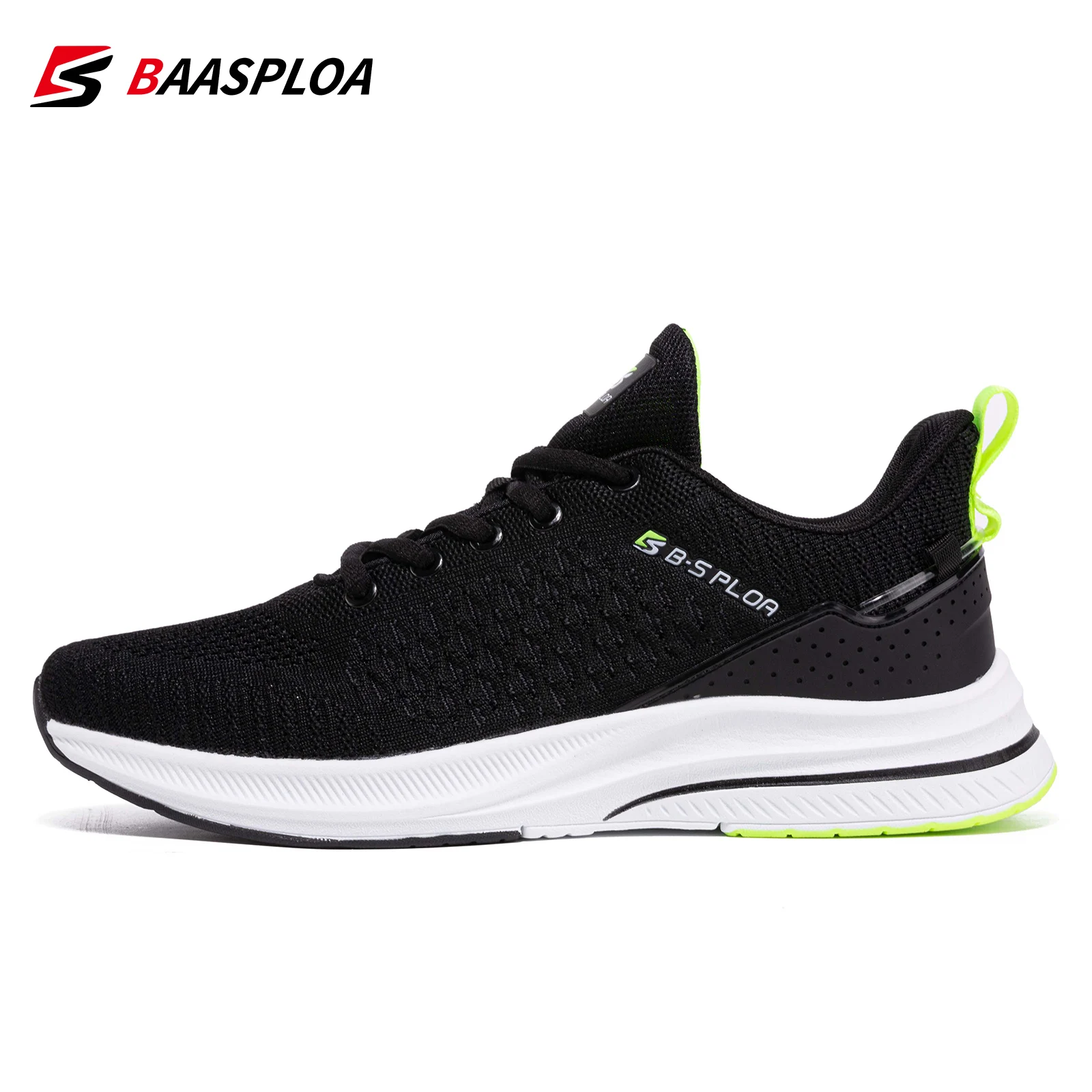 Baasploa Zapatillas de Correr con Cordones, Zapatos de Malla, Material Ligero, Estilo Informal, Zapato de Diseñador, Adecuado para Deportes de