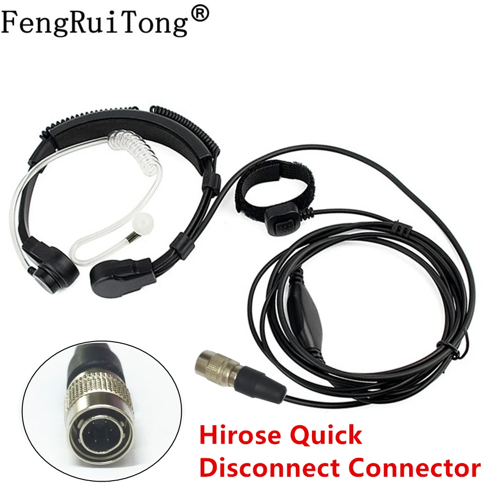 Hirose Quick Disconnect Connector Throat Mic Air Acoustic Tube headset for Motorola kenwood Radio Hirose 6pin Adapter