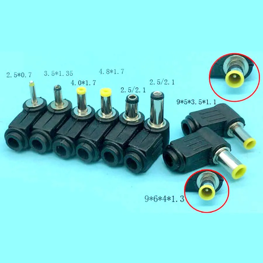 20Pcs Right angle DC plug 90-degree elbow 5.5x2.1/2.5mm power plug 3.5x1.1 4x1.3 2.5x0.7 4.0x1.7 4.8x1.7 3.5x1.35mm Welding line