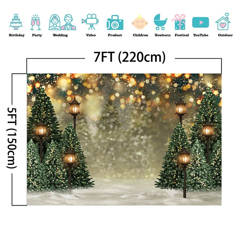 Mocsicka – arrière-plan de photographie, sapin de noël, neige d'hiver, champ de neige, lumière chaude, décor Bokeh, pour Studio Photo