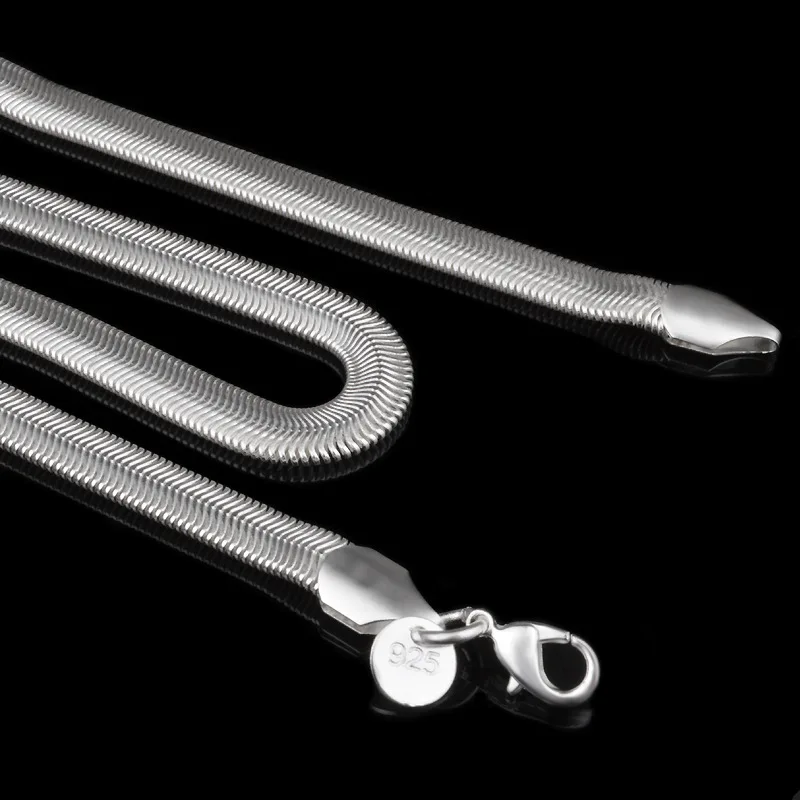 1 Piece Free Shipping 16-24Inch Nice 925 Sterling Silver Smooth Snake Man Necklace Chain With Lobster Clasps Set Jewelry