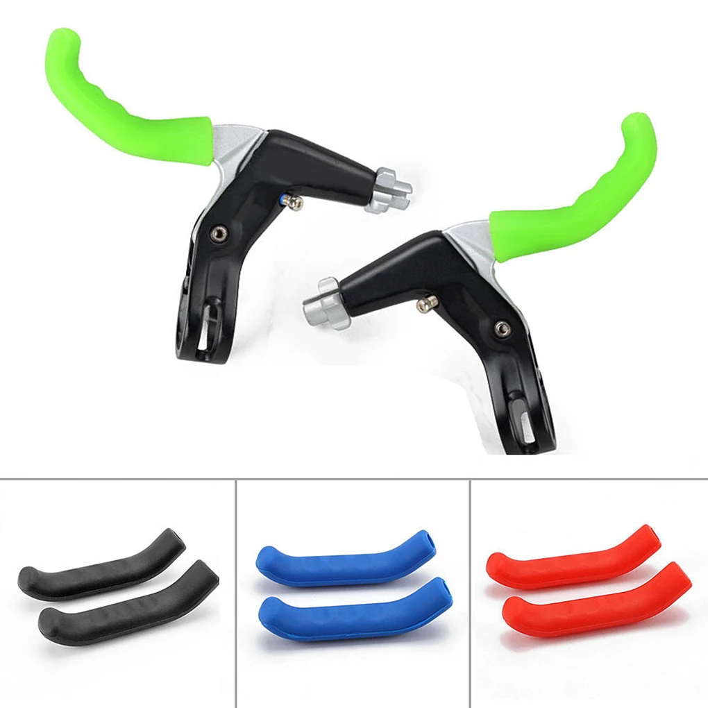 

1 Pair Mountain Bike Handle Bar Grip Wrap Bicycle Brake Lever Removable Non-slip Silicone Cover Protector Handlebar Grip Cover