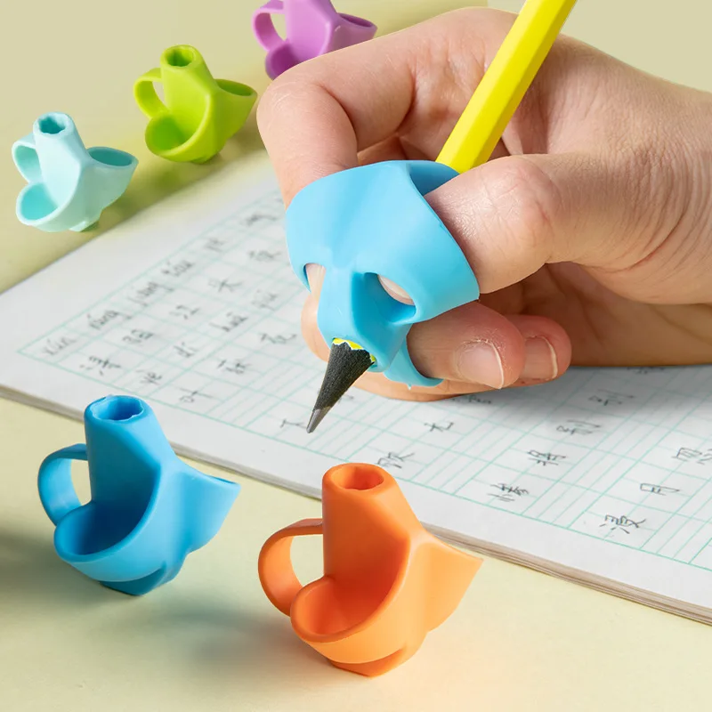 3/5 Silicone Finger Pencil Pen Holder Kids Learning Tool Stationery Aid Grip Posture Correcting Device 3pc / Set