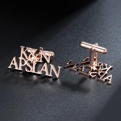 Tangula Custom Personalized Stainless Steel Custom Name Cufflinks Twins-Gentleman Accessories-Dainty Party Gift Jewelry