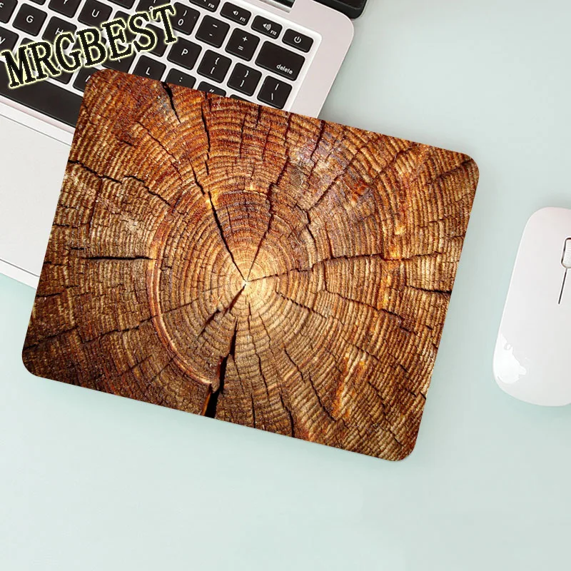 MRGBEST Brown Wood Grain Desk Pad Laptop Gaming Padmouse Rubber For Csgo Mouse Pad 22X18CM Pad For Computer Mouse Table Mat