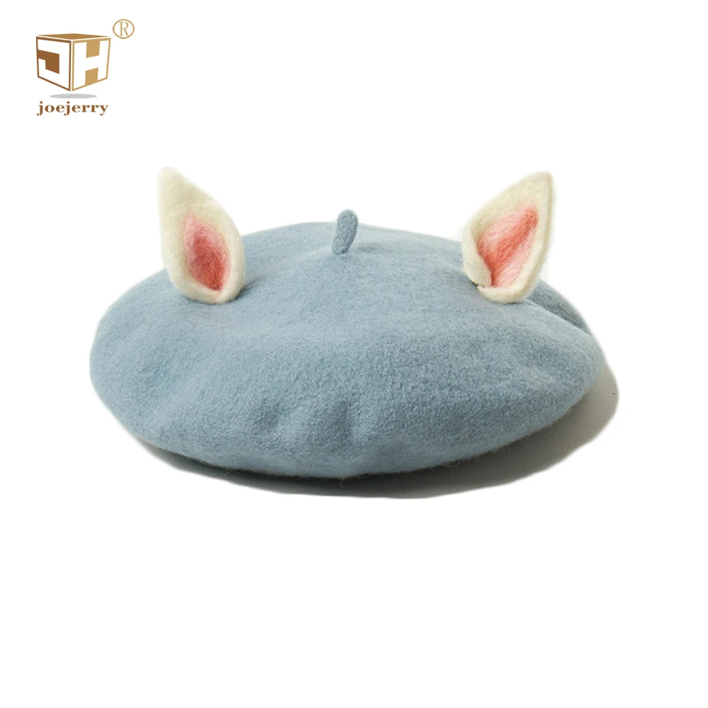 

Cat Fox Ear Beret Wool Female Cute Girls Beret Lolita Children's Beret Hat Kawaii Parent-child Cap