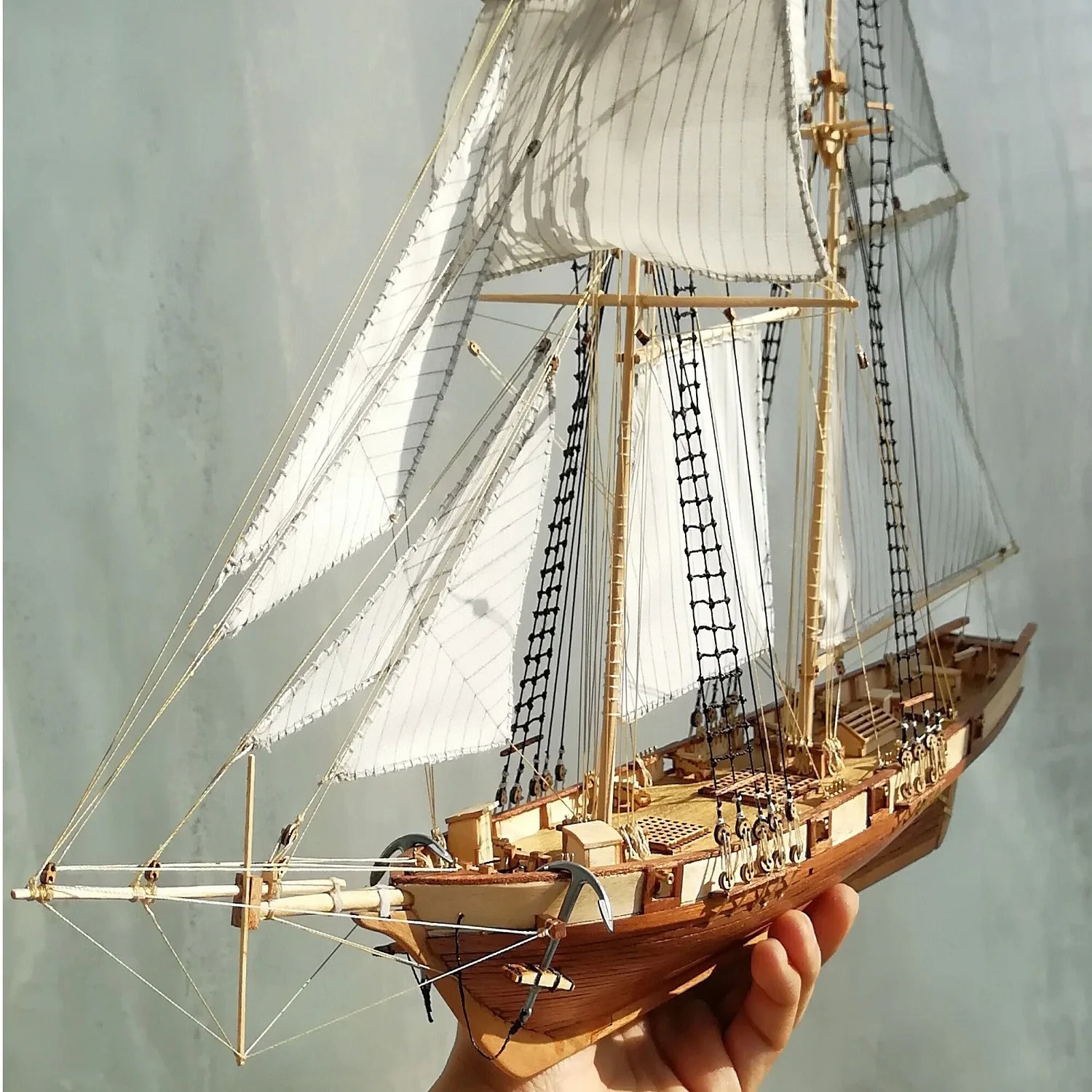 New Version Scale 1/96 Classics Ancient Ship wood Model Building Kits Harvey 1847 Wooden Sailboat DIY Home Decorations